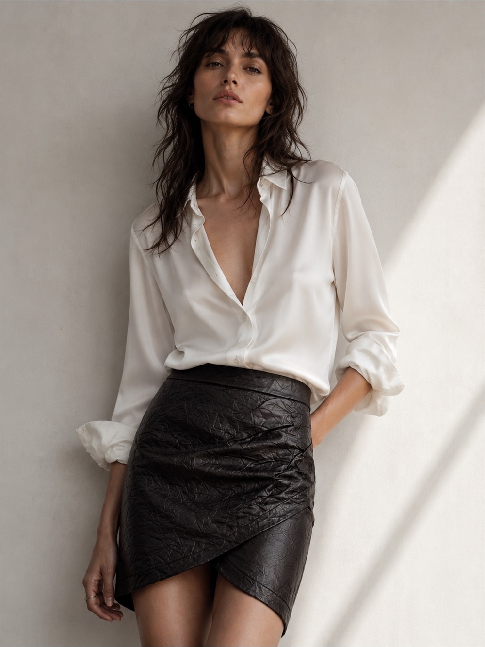 Zadig & Voltaire Black Leather Mini Skirt